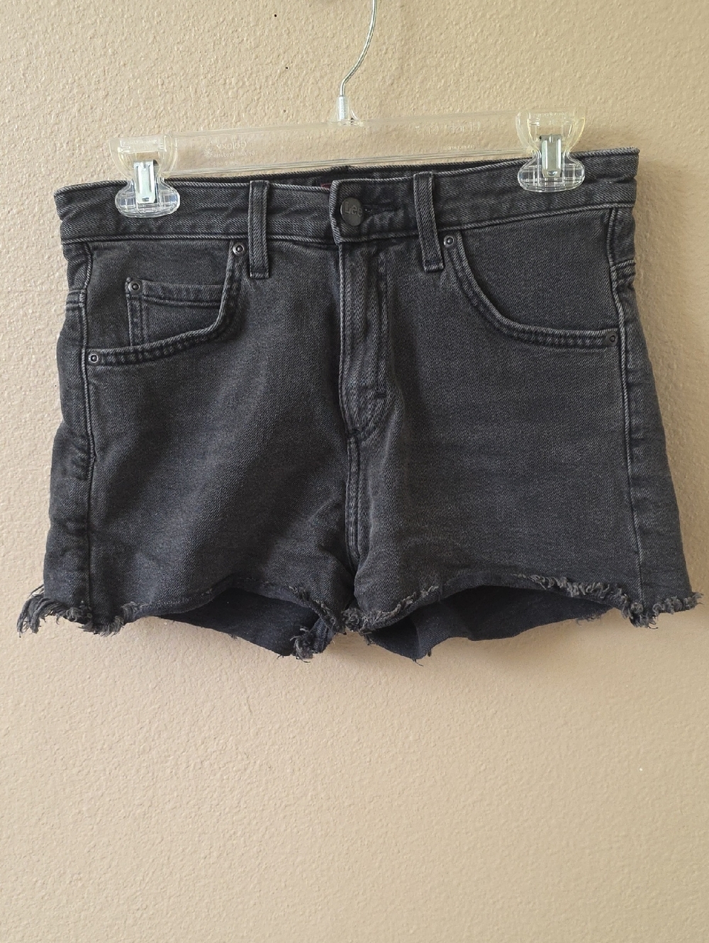 Lee Womens Black Casual Cutoff Denim Shorts Summer Vacation Beach - Size 27